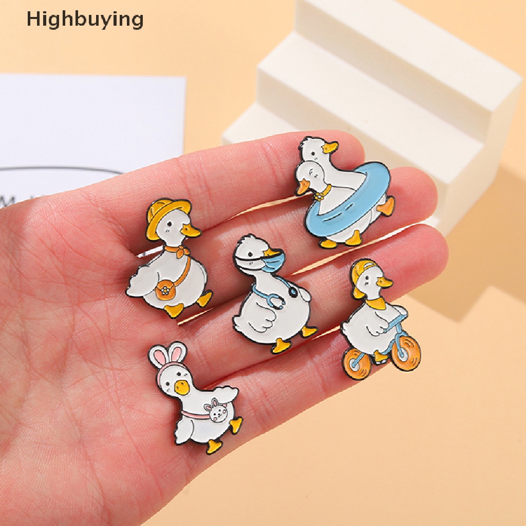 Bros Pin Enamel Bentuk Kartun Hewan Bebek Berenang Untuk Hadiah Anak Glory