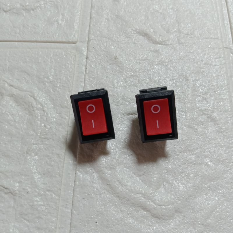 SAKLAR SWITH HITAM MERAH 2 KAKI 2 PIN ON-OFF