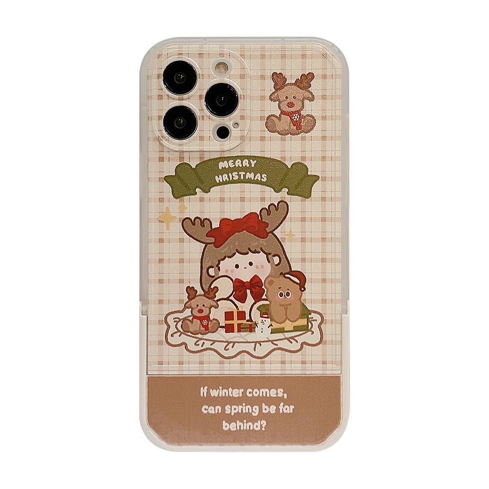 Ins Soft Case Silikon Motif Kartun Tanduk Rusa Untuk Iphone 14 7 8 Se 2020 7 + 8PLUS XS XR 11 12 13 PRO MAX