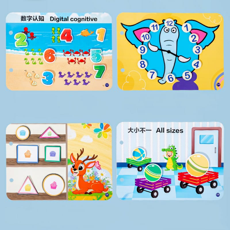 Buku Edukasi Sticker Enlightenment Cognitive / Buku Sticker Aktivitas Anak / Busy Book Quite Book Anak