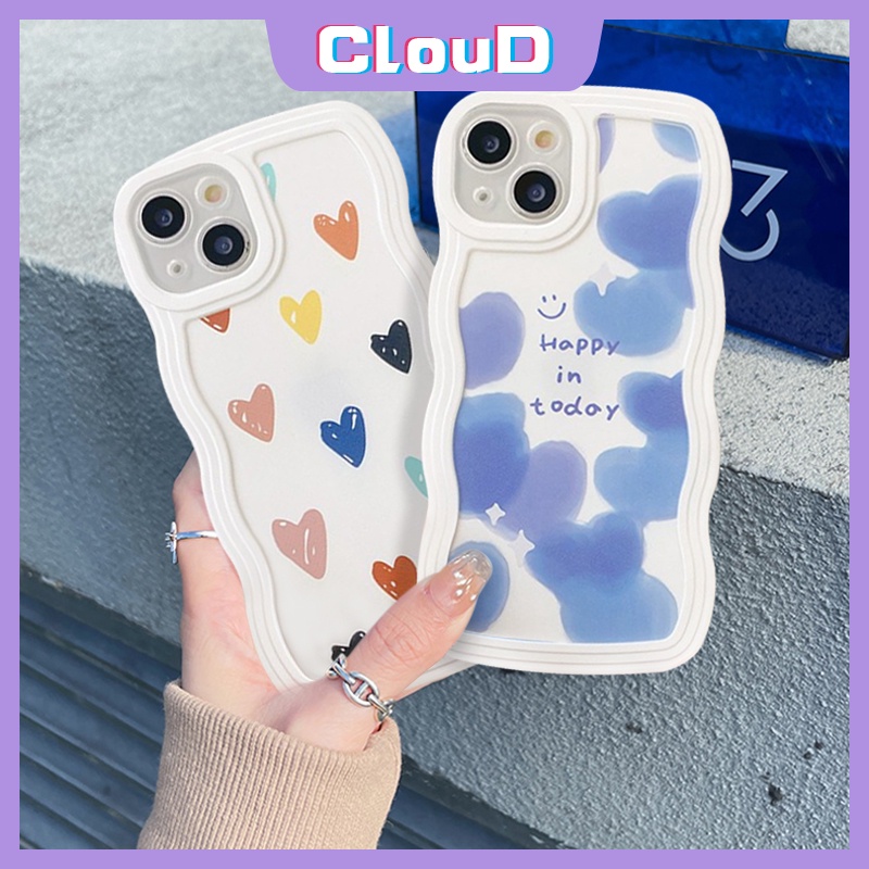 Love Heart Soft Tpu Case Samsung A14 A04s A32 A22 A30s A51 A12 A52 A23 A02s A13 A31 A21s A50s M22 A1 M12 A52s A53 A33 A20 A13 A50 M32 A03s A03 Shockproof Wavy Edge Smiley Cover