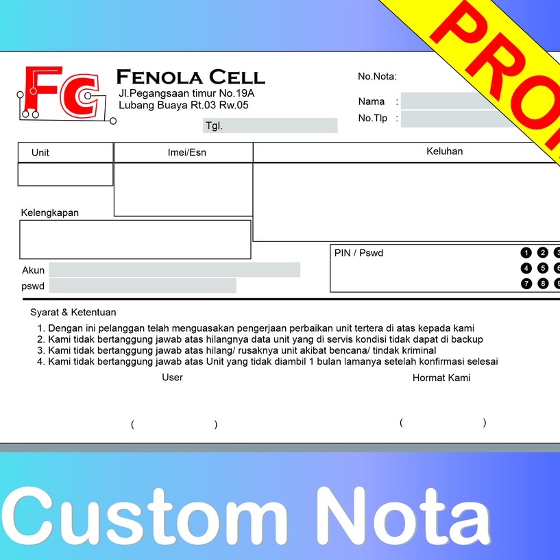 

Nota nama toko anda 2ply custom free desain