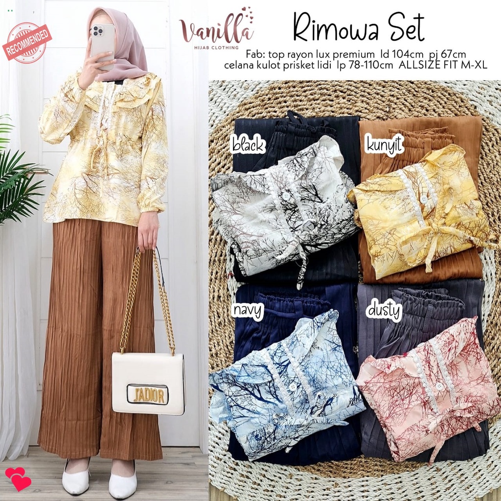 Setelan Celana Kulot Plisket Wanita Remaja Casual OOTD Set Terbaru