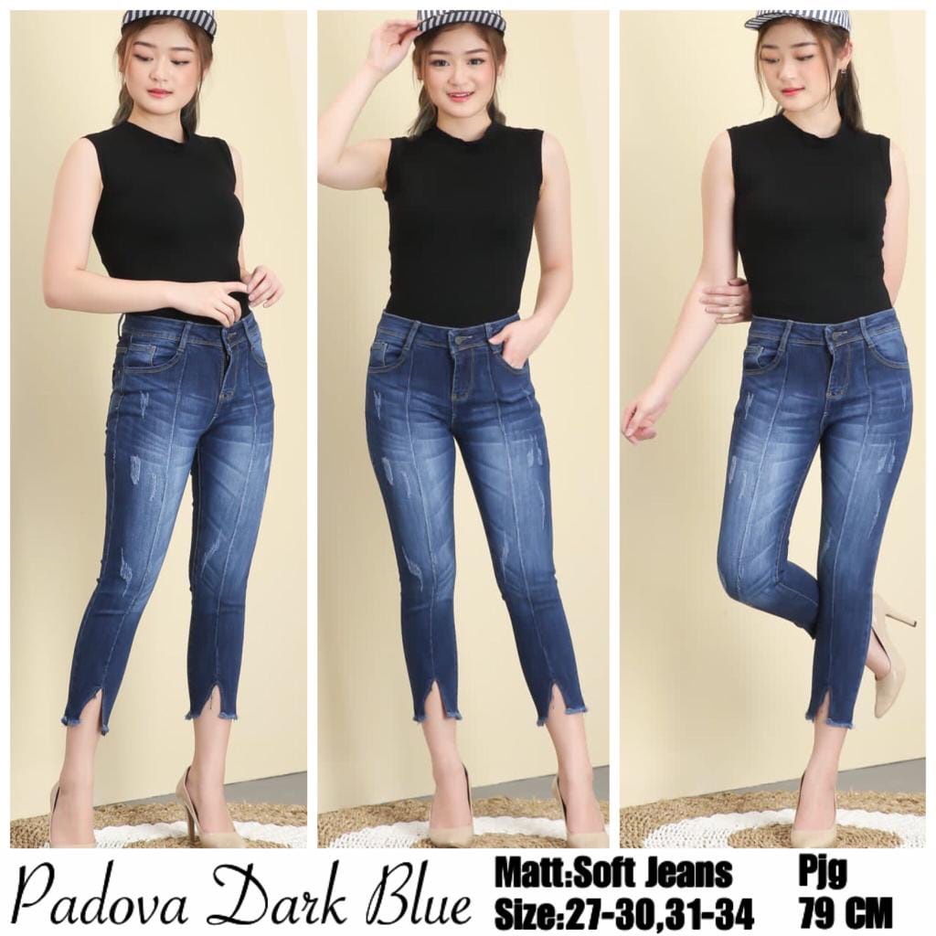 CELANA JEANS WANITA SERENA SLIT CROOPED / CELANA JEASN 7/9 TERBARU MASA KINI