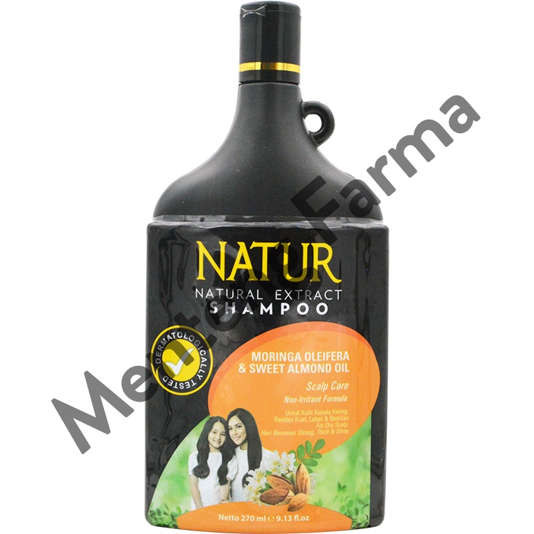 Natur Shampoo Moringa &amp; Sweet Almond Oil 270 ML - Perawatan Kulit Kepala Kering