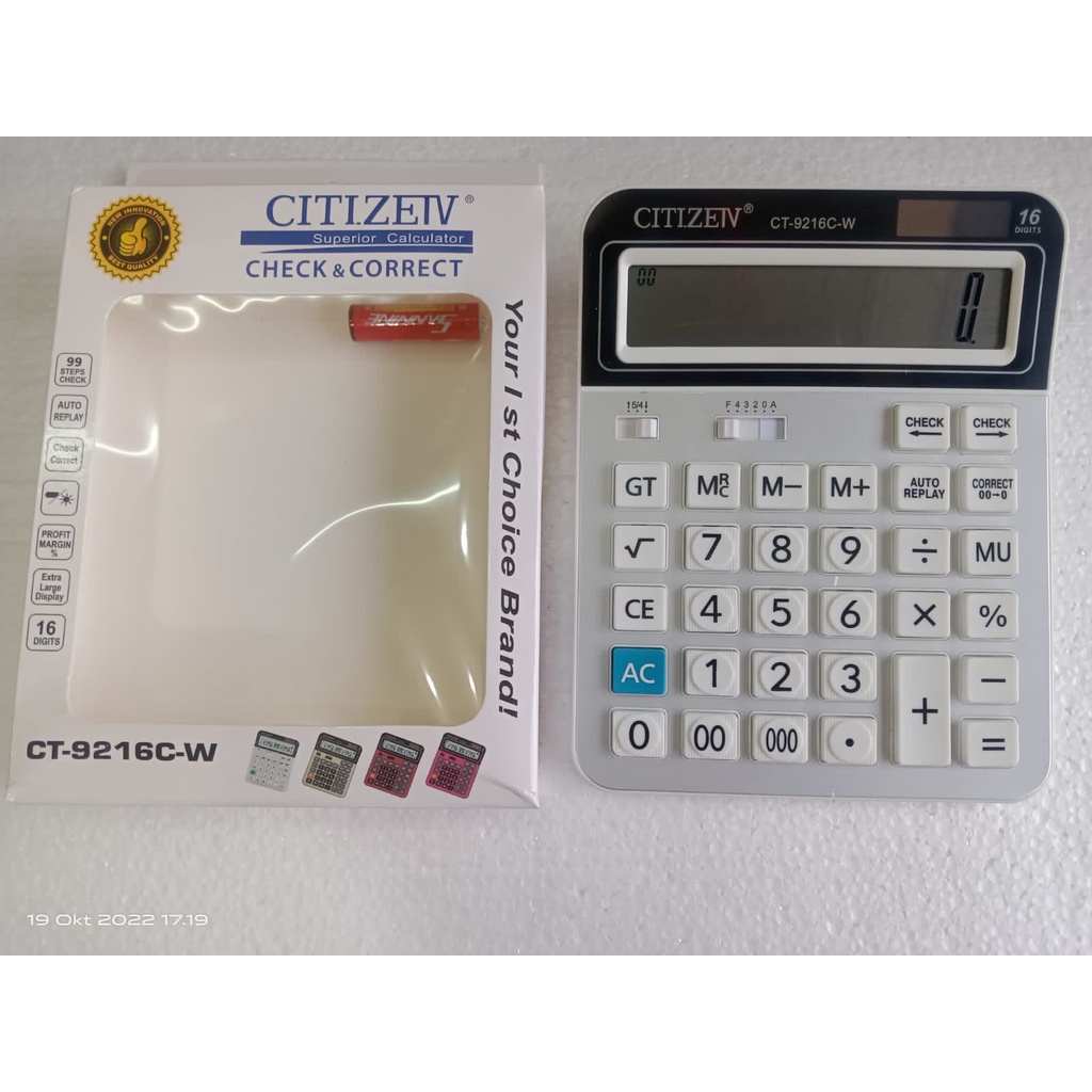 

KALKULATOR CITIZEN CT 9216C-W, 16 DIGIT