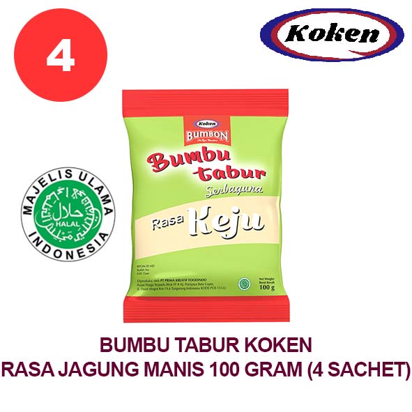

Koken Food Bumbon Bumbu Tabur Serba Guna Rasa Keju (100g) 4 Sachet