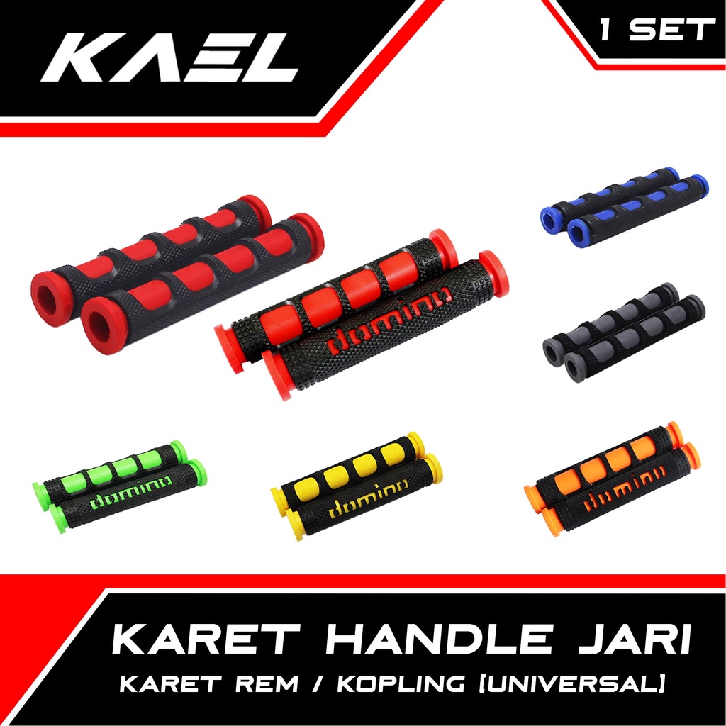 Karet Handle Jari Rem-Kopling Universal Motor Bebek-Matic-Sport Handel Domino Variasi Warna Cover Busa Merah-Abu-Orange-Biru-Hijau-Kuning