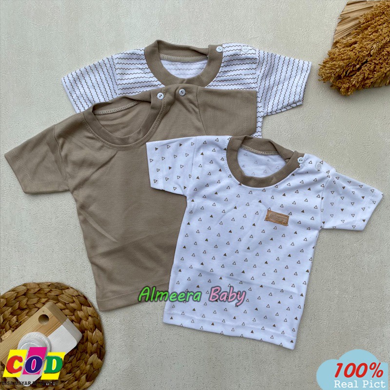 Isi 6 PCS 3 Baju 3 Celana  Setelan Bayi Lengan Pendek Celana Pempers Panjang Ukuran S M L XL Rekomendasi usia 0-18 Bulan Almeera Baby and Kids