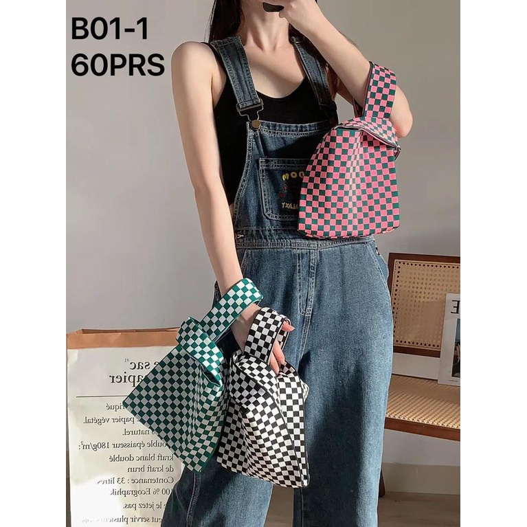 Tote Bag Mini Knitted Tas Korea Rajut Motif Tas BUFFOLLOW Bangkok Thailand Hand Bag Tebal