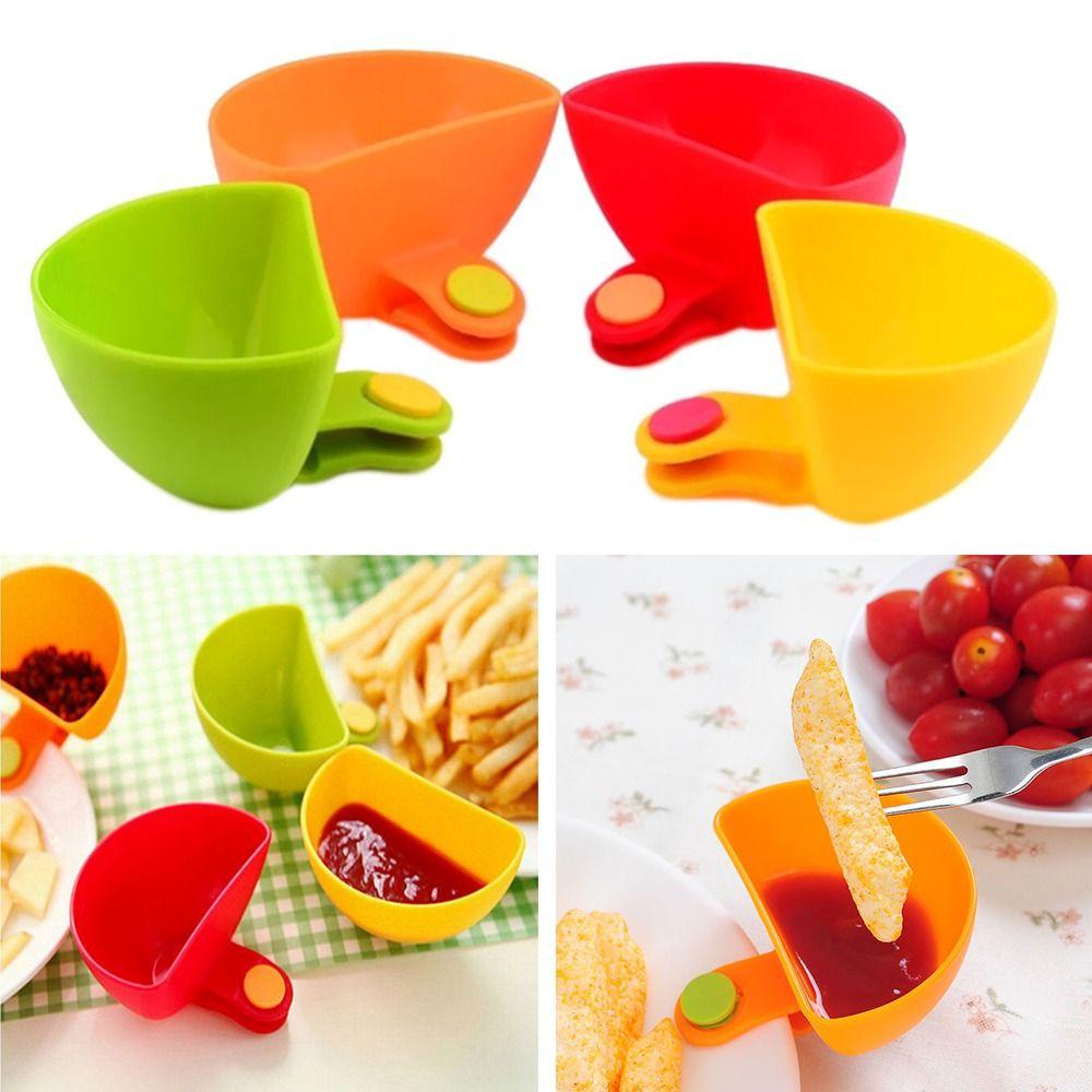 Top 4Pcs Tempat Saos 4Pcs Untuk Piring Makan Dip Holders Sauce Dip Container