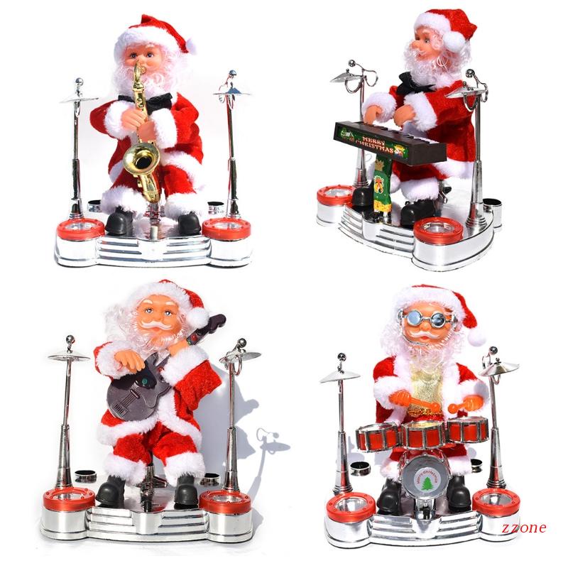 Zzz Mainan Boneka Santa Claus Elektrik Tiup Saxophone Untuk Anak