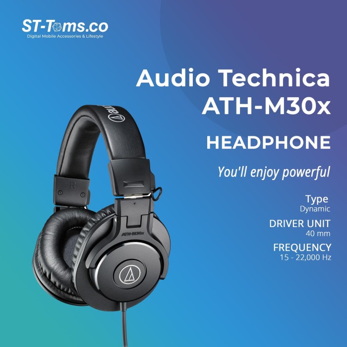 [Audio] Audio Technica Ath-M30X Professional Monitoring Headphones - Sound System - Sound Master