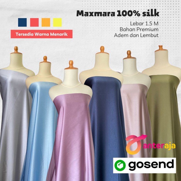 Cloth Kain Satin Maxmara Warna Lilac Lavender Taro
