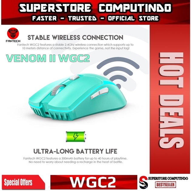 Fantech MINT EDITION VENOM II WGC2 Wireless Mouse Gaming Rechargeable