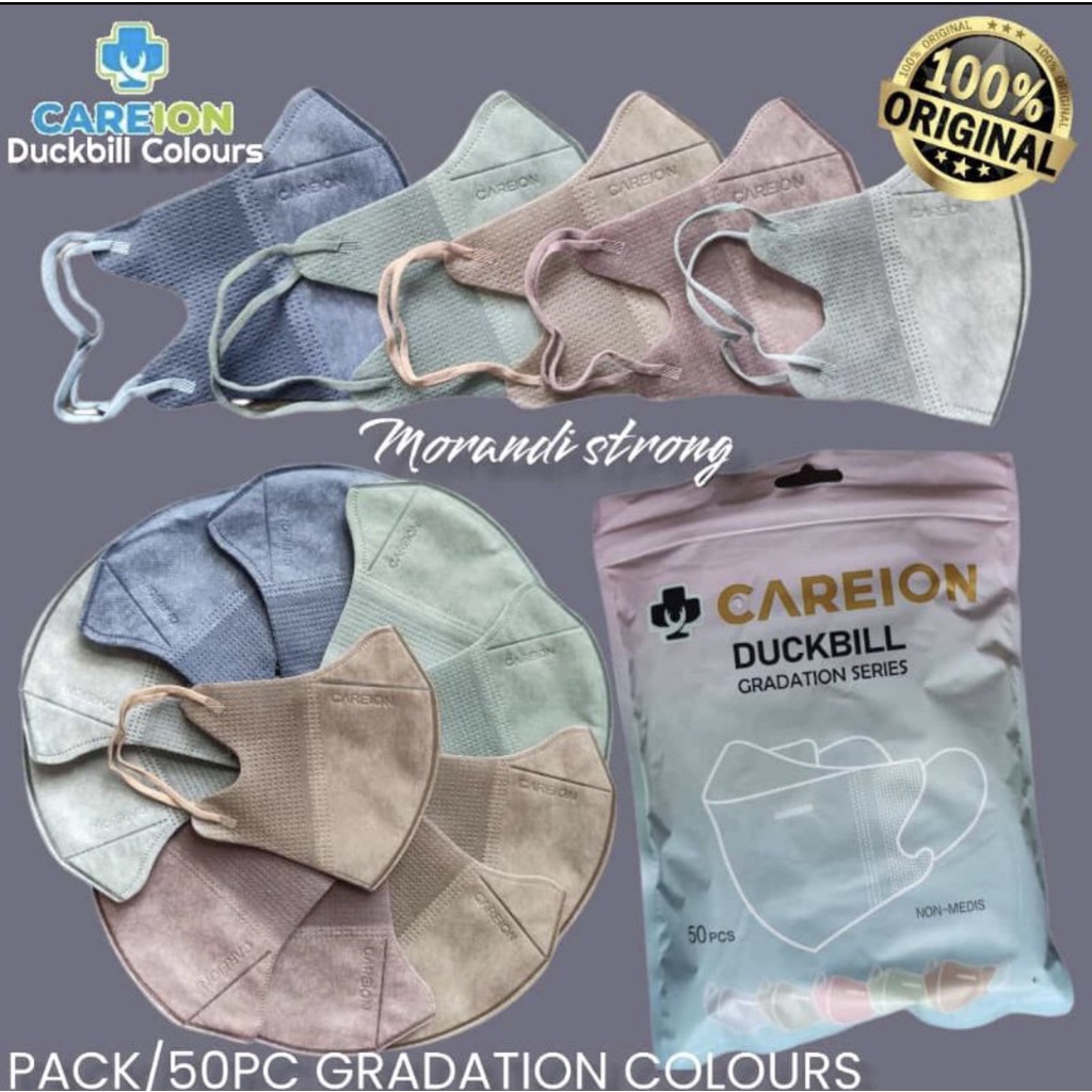 Masker Duckbill Careion 3ply Gradation Series 50pcs