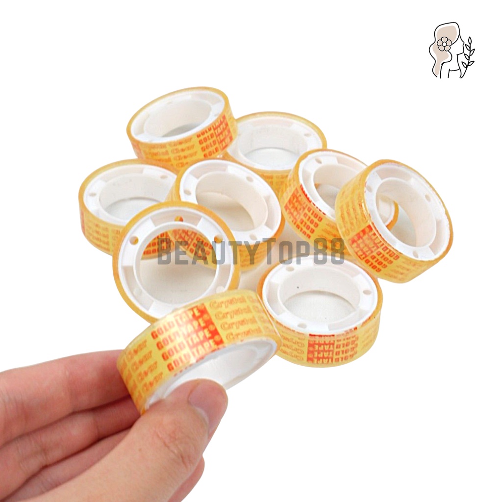 

Isolasi Goldtape Kecil 1/2 inch Bening / Selotip Solasi Kado Tipis / Cellotape Gold Tape 12 mm x 10 yard [PER PCS]