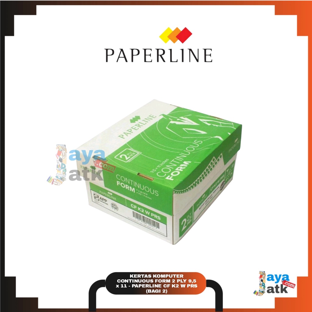 

[ DUS ] Kertas Komputer Continuous Form 2 Ply 9,5 x 11 - Paperline CF K2 W PRS (Bagi 2) MURAH