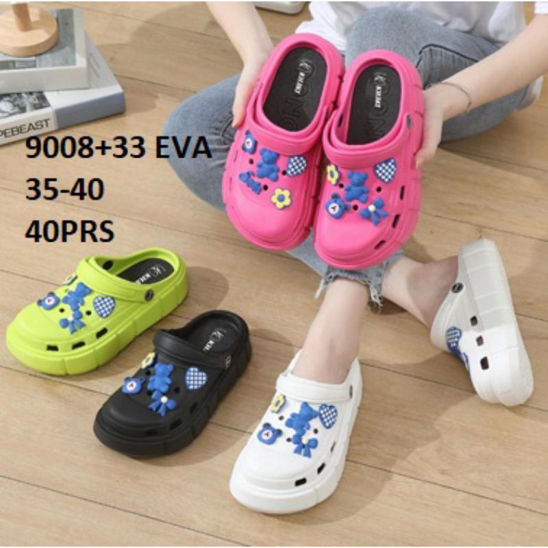 Sepatu Sandal Baim Jelly Korea Fuji Wedges Croock Platform 9008 +33