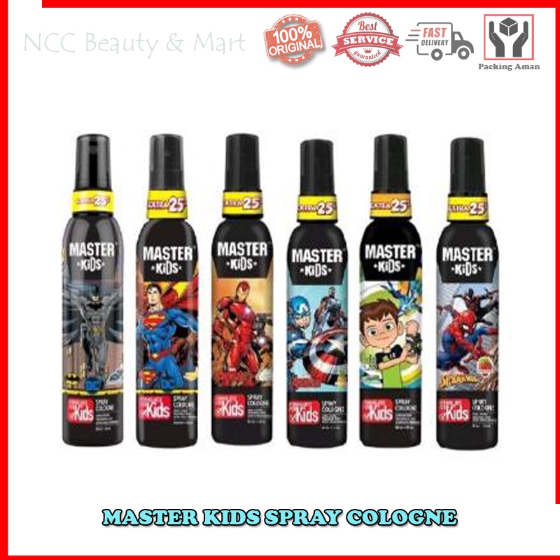 * NCC * Master Kids Spray Cologne Formulaed For Kid Parfum Anak Wangi Tahan Lama - Netto 80 ml + 20 ml