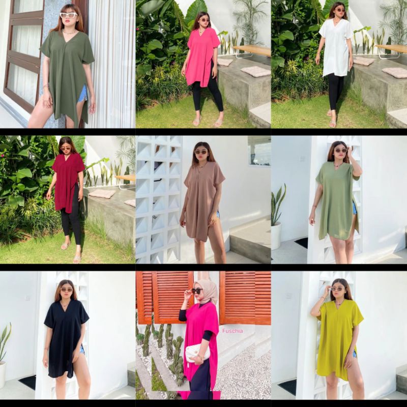 Atasan long square top nagita