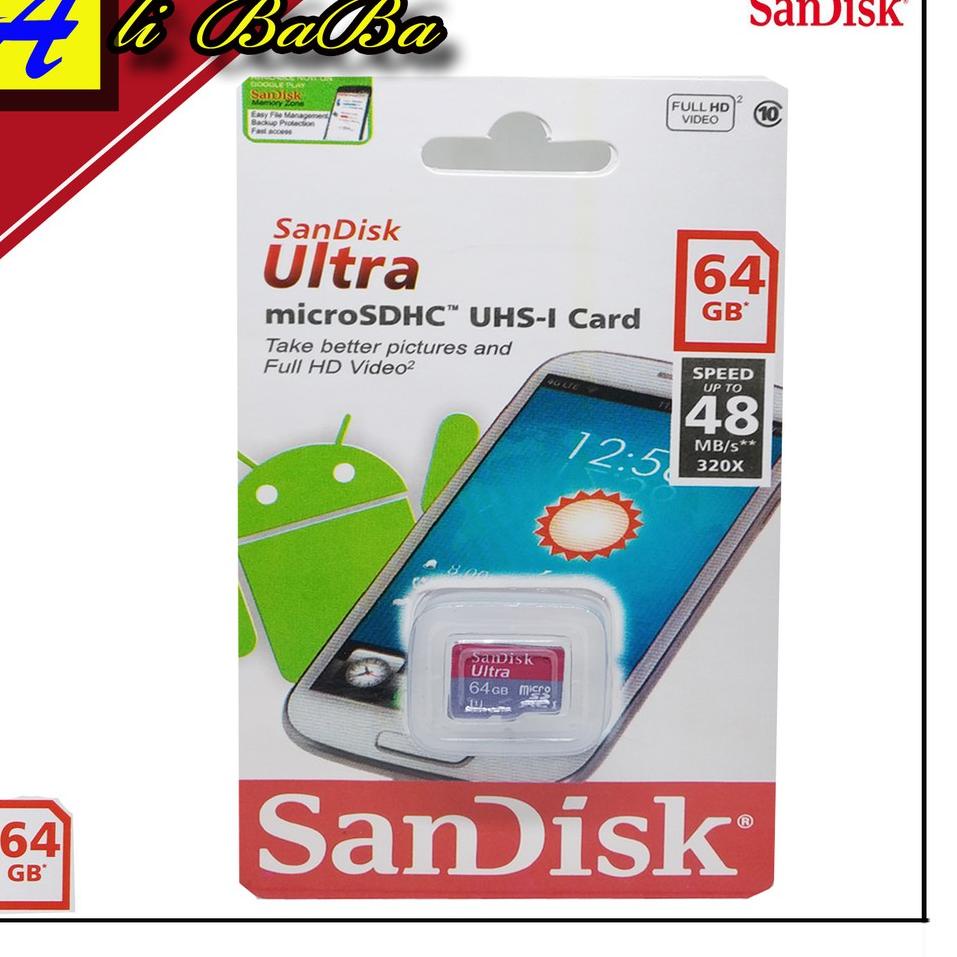 Suplier1st--Memory Card Sandisk Ultra Speed 64GB Speed Up To 48Mbps MMC Card Sandisk 64GB Memori HP 