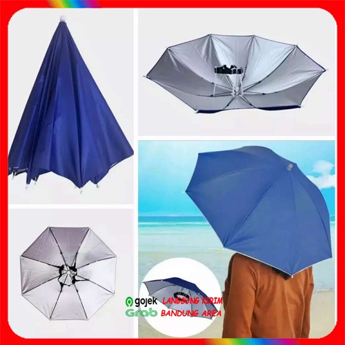 Payung Pancing Kepala Topi Anti UV Headband Tebal Topi Payung Kepala Payung Kepala Dewasa
