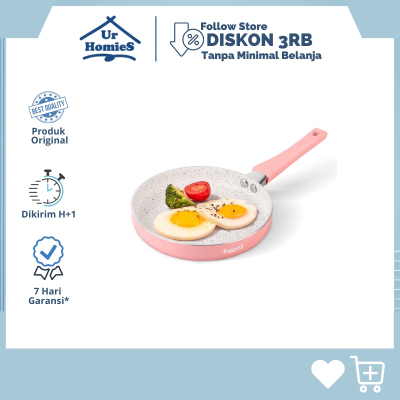 Frying Pan Wajan Mini 16 Cm Anti Lengket Wajan Penggorengan Warna Pink