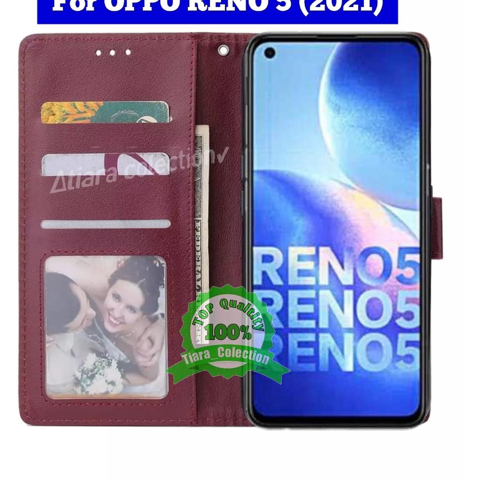 ❉Stock Banyak✱ N6KCM OPPO RENNO 4 RENO 4F RENO 5 RENO 5F RENO 5 PRO CASING DOMPET HP COVER HP LEATHE