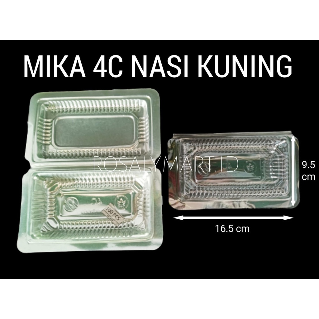 BOX MIKA 4C 4A BENING 100 pcs /TEMPAT NASI KUNING KUE PUDING DAN BOLU