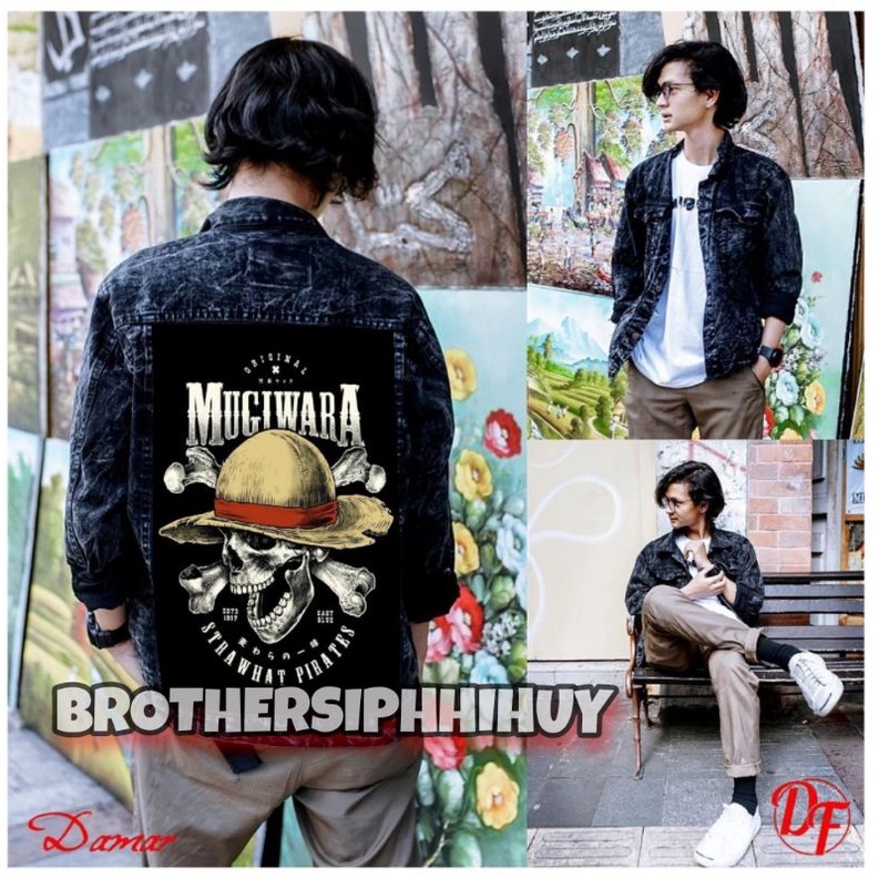 TERBARU JAKET JEANS SANDWASH PRINTING  - JAKET JEANS MOTIF ANIME - JAKET JEANS COWO - JAKET JEANS PR