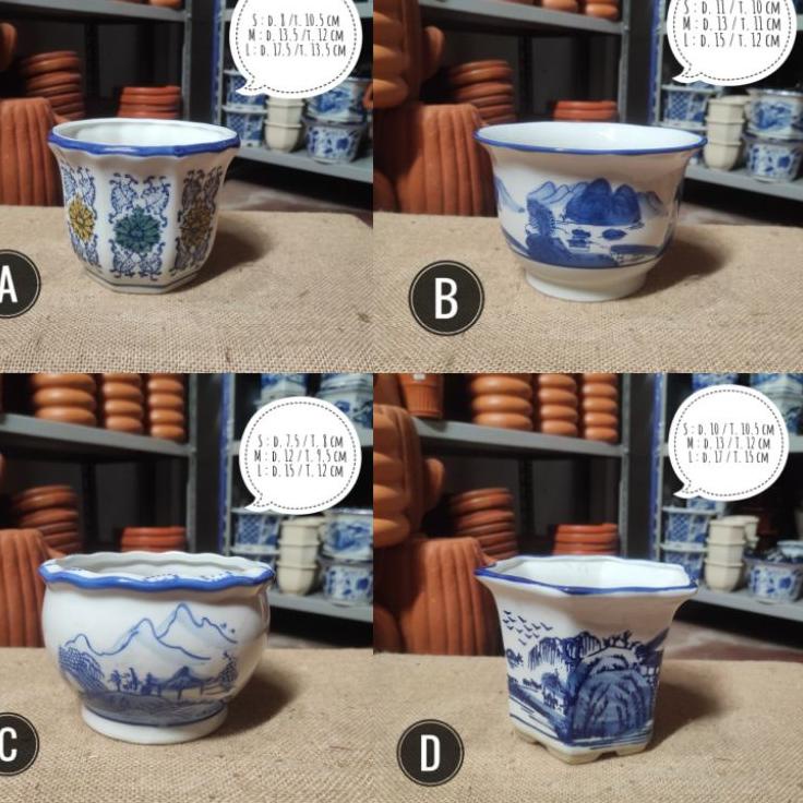 Suplier1--Pot Keramik Cantik Satuan / pot keramik motif bunga / Pot Keramik Import