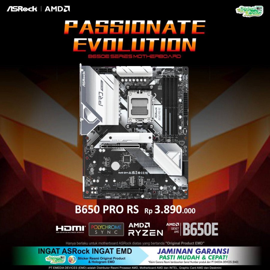Motherboard Asrock B650 PRO RS AMD I AM5 I DDR5