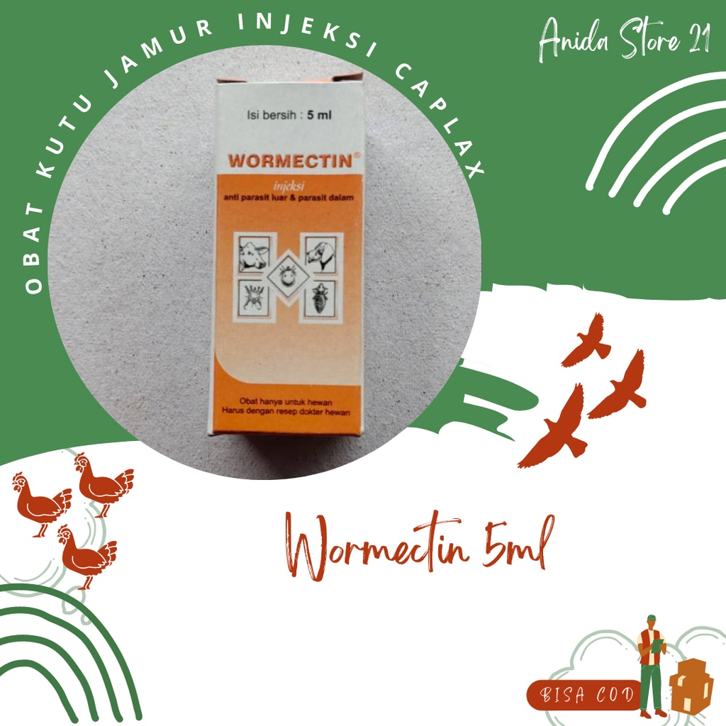 Wormectin 5ml Obat Kutu Jamur Injeksi Caplax Parasit Pada Kucing Kelinci Anjing Kambing