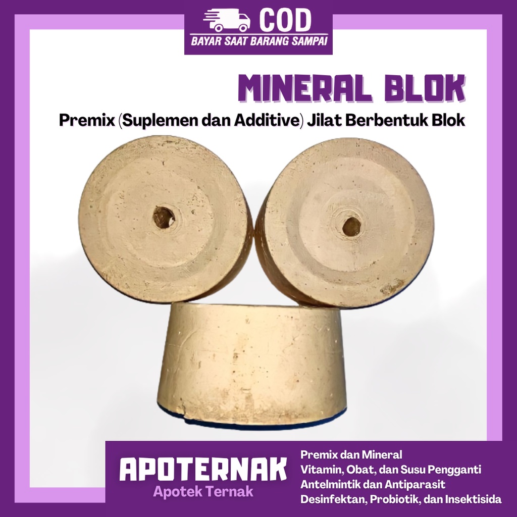 MINERAL BLOK 500 gr P | Mineral Blok Kambing - Mineral Blok Domba