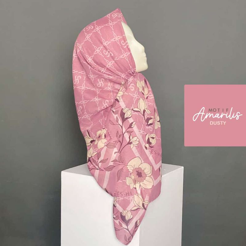 JILBAB SEGIEMPAT ALA DENAY KW MOTIF BUNGA AMARILIS