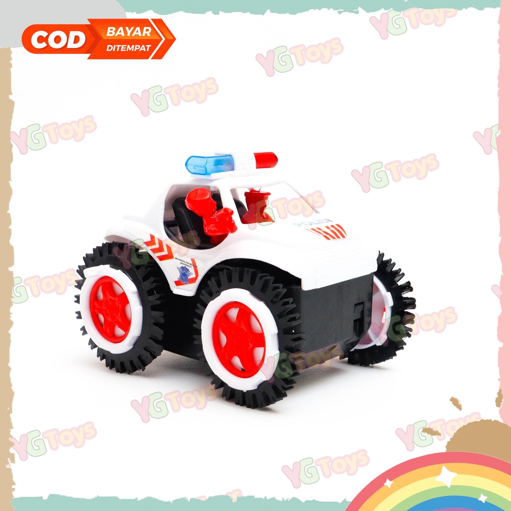 YGtoys Mainan Anak Cowok Mobil Mobilan Jungkir Balik Offroad Tumbling Tiping Car Polisi