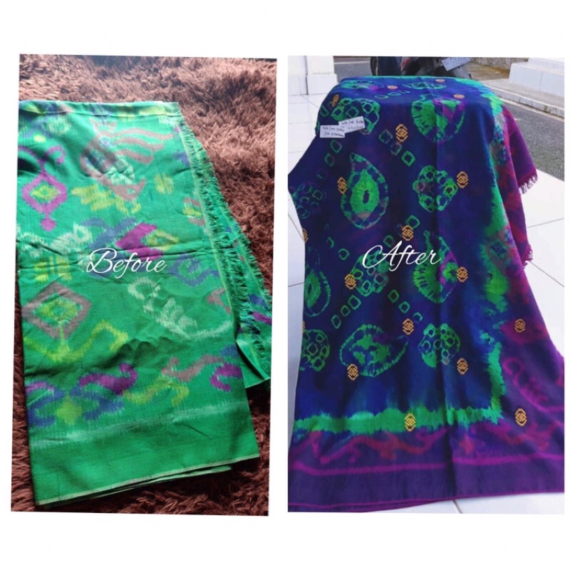 Jasa Lasem Kamen/Jumput Keong (Warna Dasar kamen HIJAU)