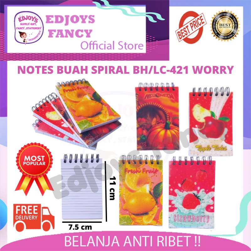 

Edjoys Notebook Buku memo catatan notes book spiral kerja tebal deluxe executive aesthetic desain korea buah buahan segar fruit deluxe LC-421