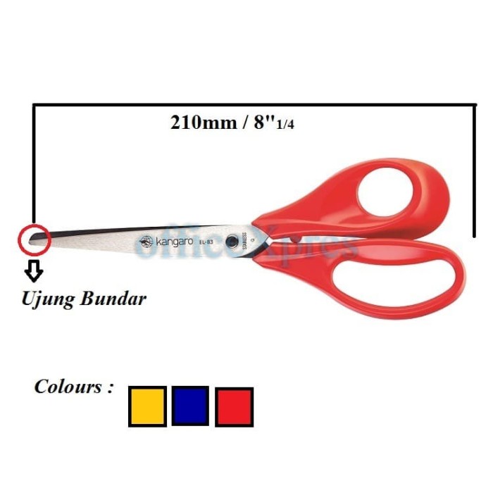 

Berkualitas Gunting Besar / Gunting Kertas 8 Inch (21Cm) / Scissors El83 Kangaro Bergaransi
