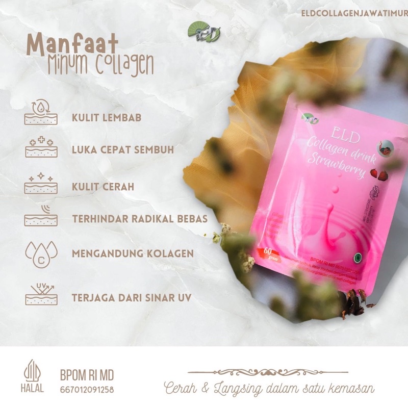 ELD Collagen Viral Cerah dan Langsing ( Travel Size ) 20 gram “ Sekali Minum “