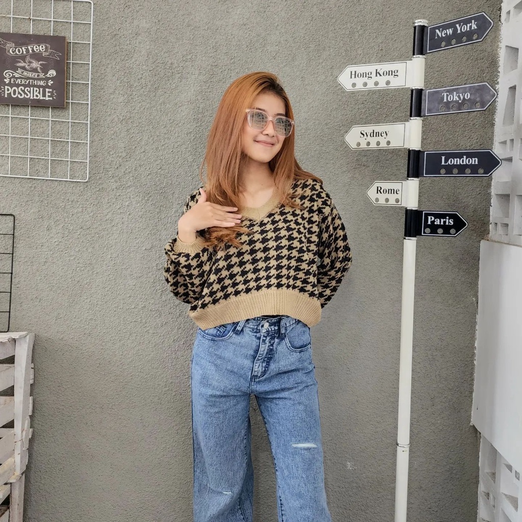 [CYC | COD] Outwear Autumn Crop Sweater | Rajut Outer Wanita Trendy Murah