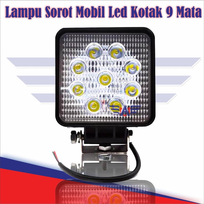 Lampu Sorot Mobil Led Kotak 9 Mata - Putih