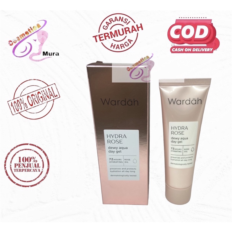 [ day cream 17 ml ] wardah hydra rose dewy aqua day gel 17 ml // krim siang wardah hydrarose Kecil