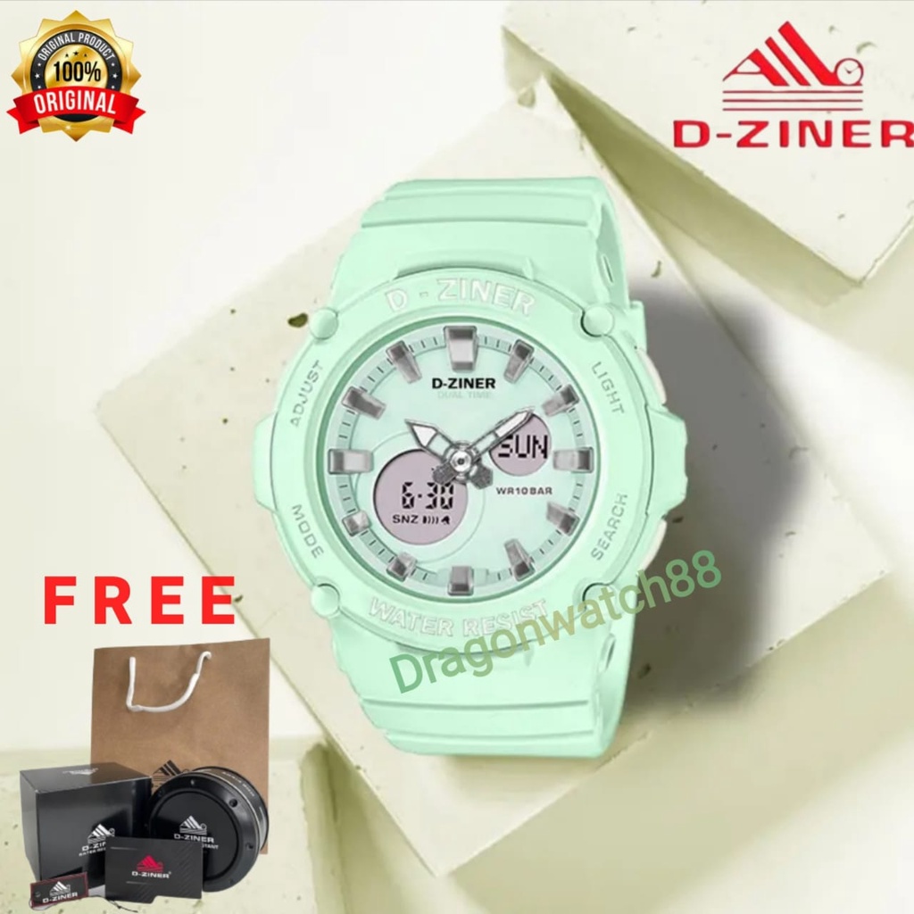 COD✅ JAM TANGAN WANITA DZINER 8301 BABY-G BGA 270 ORIGINAL JAM TANGAN BABY G DIGITAL ANALOG DOUBLE TIME STRAP RUBBER ANTI AIR BERGARANSI FREE BOX &amp; KARTU GARANSI