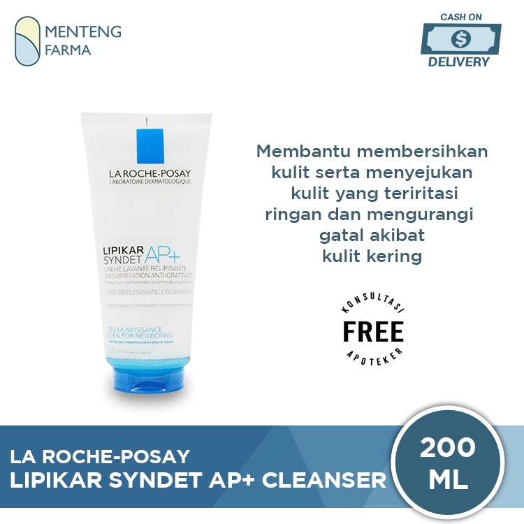 La Roche Posay Lipikar Syndet AP+ Cleanser 200 mL - Pembersih Kulit Sensitif dan Alergi