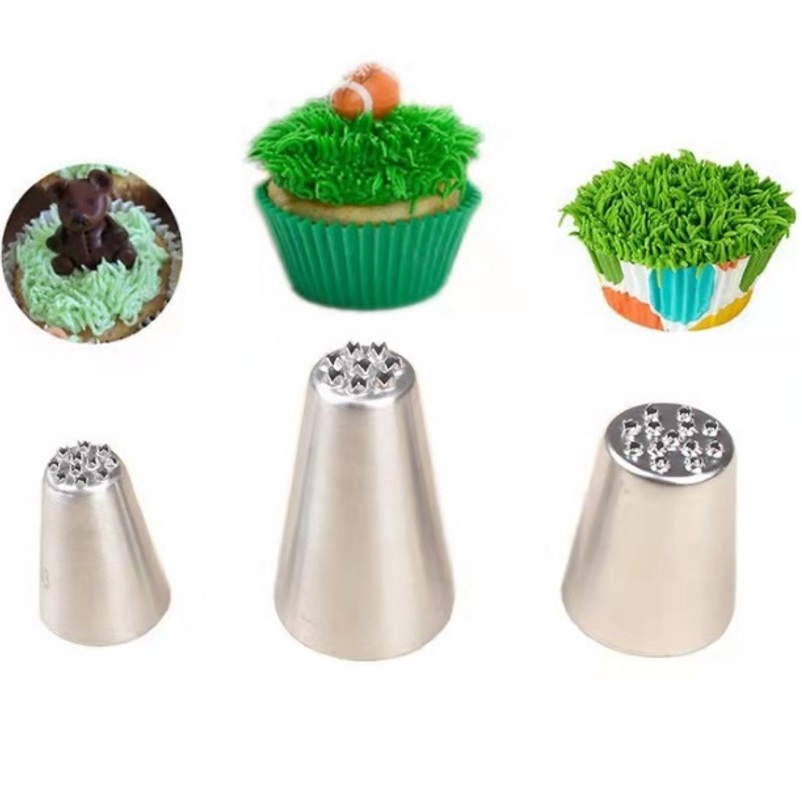 Spuit Stainless Premium Single Set Spuit Tanpa Sabungan Spuit Kue Alat Dekorasi Kue Piping Start Bintang Bunga Romania Daun Rumput 1M 2F 2D D66 195 6B 853 F02 108