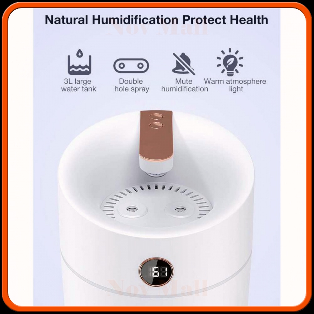 Air Humidifier Aromatherapy Oil Diffuser Double Spray 3L AM574