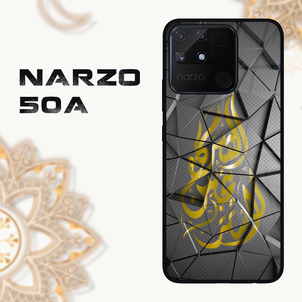 Case Kilau Realme Narzo 50a | Narzo 50A| Casing Hp Realme | Pelindung Smartphone | Motif Kaligrafi