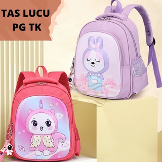 [MONA] Tas Anak Sekolah Ransel PG/PAUD TK Lucu Keren Imut Cowok/Cewek Motif Timbul Karakter Hewan Import Premium -M0190